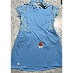 Adidas Ultimate365 Short Sleeve Golf Dress, Semi Blue Burst IN9914 Women Large